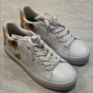 Women's  Cariuma Art Edition Sneakers with Yellow Floral Heel Accent